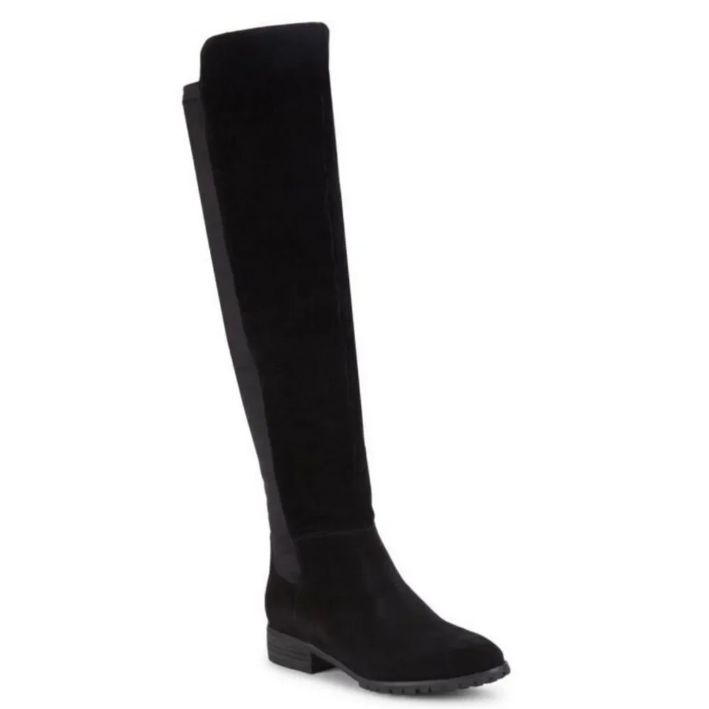 New Blondo Waterproof Black Suede Leather Over The Knee Riding Boots Size 6.5